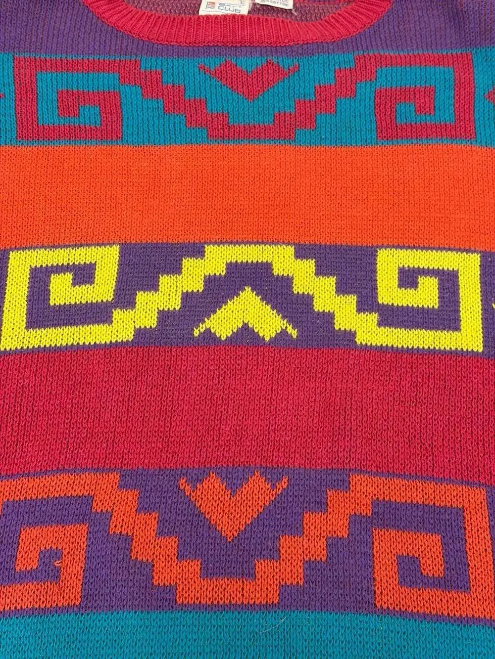Vintage 80s Bay Club by Catalina Geometric Pattern Pullover Sweater